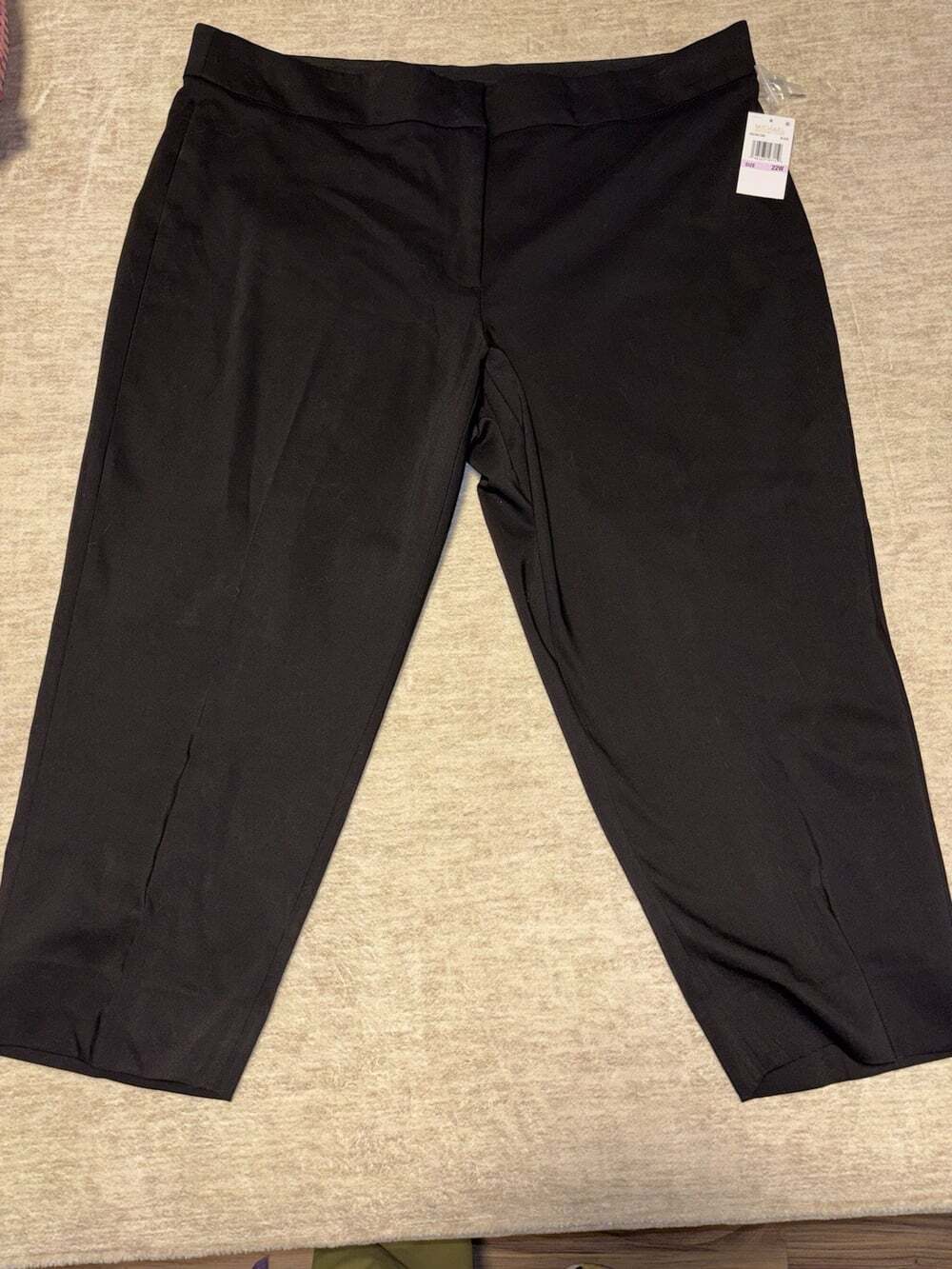 NWT MICHAEL Michael Kors Plus Size Black Cropped Dress Pants 22W